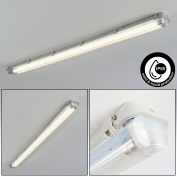 Ilena Plafon de exterior, Iluminación exterior, Lámpara de baño, Focos de obra, Plafones LED Gris, 1 luz