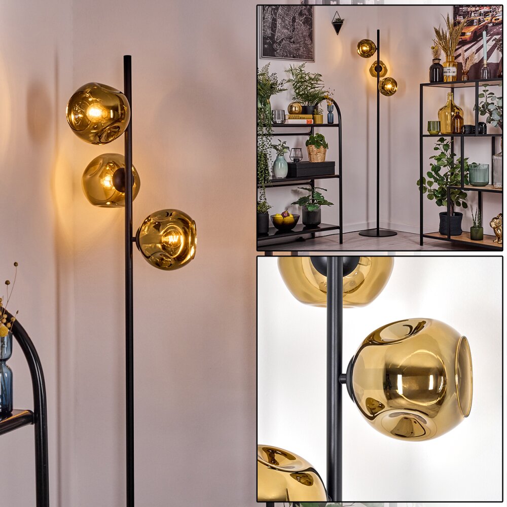 Ripoll Luminarias esféricas, Lámpara de pie dorado, 3 luces main product photo