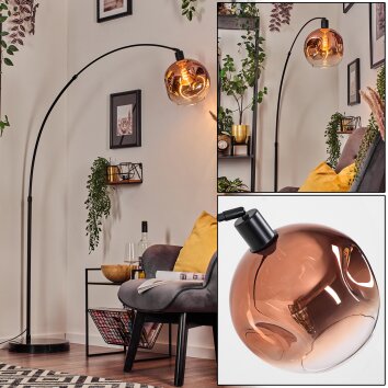 Ripoll Luminarias esféricas, Lámpara de pie, Lámparas de pie tipo arco Negro, 1 luz