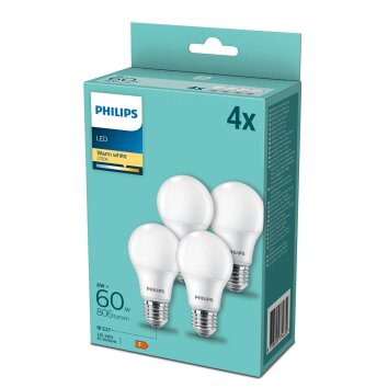 Philips LED Jeugo de 4 x E27 9 Watt 2700 Kelvin 806 Lumen