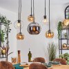 Koyoto Lámparas suspendidas, Luminarias esféricas, Lámparas colgantes Colores ámbar, Cromo, Transparente, Ahumado, 6 luces