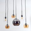 Koyoto Lámparas suspendidas, Luminarias esféricas, Lámparas colgantes Colores ámbar, Cromo, Transparente, Ahumado, 6 luces