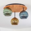 Koyoto Plafones, Luminarias esféricas 40 cm Crudo, Negro, 3 luces