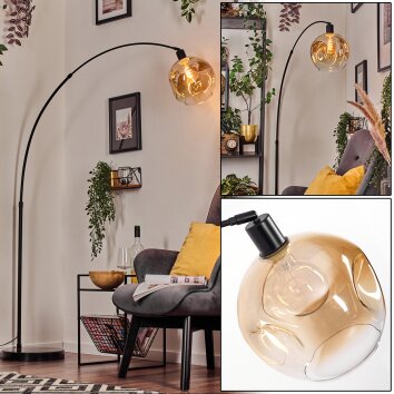 Ripoll Luminarias esféricas, Lámpara de pie, Lámparas de pie tipo arco Negro, 1 luz