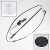 Bassagoda Lámpara de pie, Lámparas de pie tipo arco Cromo, Negro, 1 luz, Pantalla de lámpara de tela