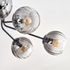 Koyoto Plafones, Luminarias esféricas 85 cm Transparente, Ahumado, 8 luces