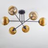 Koyoto Plafones, Luminarias esféricas 78 cm dorado, Transparente, 6 luces