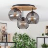 Koyoto Plafones, Luminarias esféricas Crudo, Negro, 3 luces