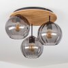 Koyoto Plafones, Luminarias esféricas Crudo, Negro, 3 luces