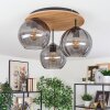 Koyoto Plafones, Luminarias esféricas Crudo, Negro, 3 luces