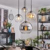Koyoto Lámparas suspendidas, Luminarias esféricas, Lámpara colgante de clúster 35 cm Colores ámbar, Cromo, Transparente, Ahumado, 4 luces