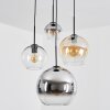 Koyoto Lámparas suspendidas, Luminarias esféricas, Lámpara colgante de clúster 35 cm Colores ámbar, Cromo, Transparente, Ahumado, 4 luces