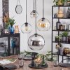 Koyoto Lámparas suspendidas, Luminarias esféricas, Lámpara colgante de clúster 35 cm Colores ámbar, Cromo, Transparente, Ahumado, 4 luces