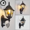 Naofe Aplique de exterior, Apliques Negro, 1 luz, Sensor de movimiento