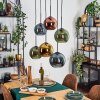 Koyoto Lámparas suspendidas, Luminarias esféricas, Lámparas colgantes Azul, dorado, Verde, Color cobre, 6 luces