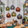 Koyoto Lámparas suspendidas, Luminarias esféricas, Lámparas colgantes Azul, Verde, Color cobre, 6 luces