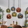 Koyoto Lámparas suspendidas, Luminarias esféricas, Lámparas colgantes Azul, Verde, Color cobre, 6 luces