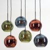 Koyoto Lámparas suspendidas, Luminarias esféricas, Lámparas colgantes Azul, Verde, Color cobre, 6 luces