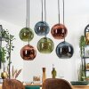 Koyoto Lámparas suspendidas, Luminarias esféricas, Lámparas colgantes Azul, Verde, Color cobre, 6 luces