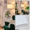 Soungou Lámpara de pie, Lámparas de pie tipo arco Latón, Negro, 1 luz, Pantalla de lámpara de tela