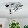 Mirando Plafones, Spot techo LED Cromo, Plata, Transparente, claro, 4 luces