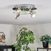 Mirando Plafones, Spot techo LED Cromo, Plata, Transparente, claro, 4 luces