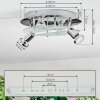 Mirando Plafones, Spot techo LED Cromo, Plata, Transparente, claro, 4 luces