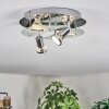 Mirando Plafones, Spot techo LED Cromo, Plata, Transparente, claro, 4 luces