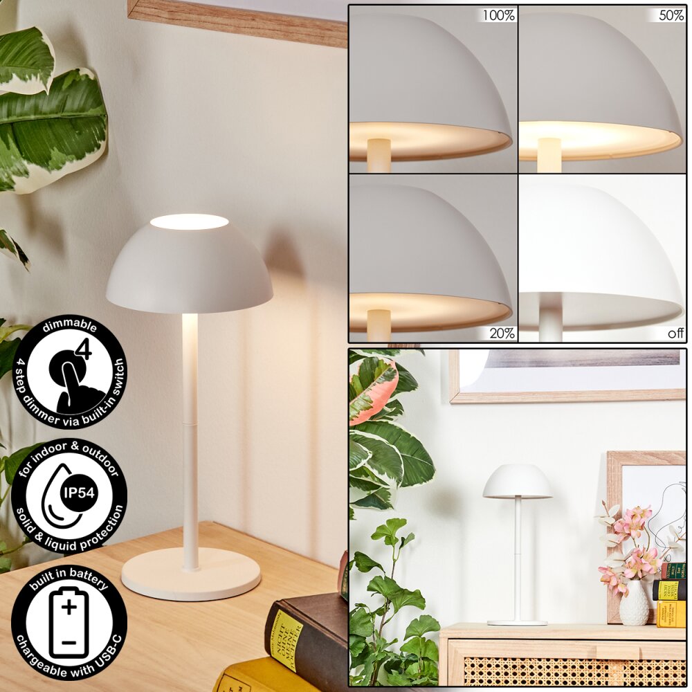 Laken Lámpara de mesa de exterior, Lámpara de baño, Lámparas de mesa LED Blanca, 1 luz main product photo