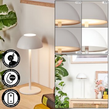 Laken Lámpara de mesa de exterior, Lámpara de baño, Lámparas de mesa LED Blanca, 1 luz
