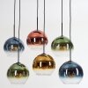 Koyoto Lámparas suspendidas, Luminarias esféricas, Lámparas colgantes Azul, dorado, Verde, Transparente, Color cobre, 6 luces
