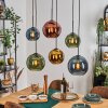 Koyoto Lámparas suspendidas, Luminarias esféricas, Lámparas colgantes Azul, dorado, Verde, Color cobre, 6 luces