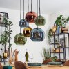 Koyoto Lámparas suspendidas, Luminarias esféricas, Lámparas colgantes Azul, dorado, Verde, Color cobre, 6 luces