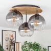 Koyoto Plafones, Luminarias esféricas Crudo, Negro, 3 luces