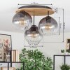 Koyoto Plafones, Luminarias esféricas Crudo, Negro, 3 luces