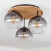 Koyoto Plafones, Luminarias esféricas Crudo, Negro, 3 luces