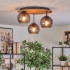 Koyoto Plafones, Luminarias esféricas Crudo, Negro, 3 luces