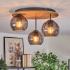 Koyoto Plafones, Luminarias esféricas Crudo, Negro, 3 luces
