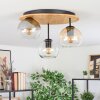 Koyoto Plafones, Luminarias esféricas 40 cm Crudo, Negro, 3 luces