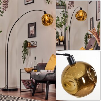 Ripoll Luminarias esféricas, Lámpara de pie, Lámparas de pie tipo arco Negro, 1 luz