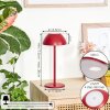 Laken Lámpara de mesa de exterior, Lámpara de baño, Lámparas de mesa LED Rojo, 1 luz