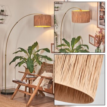 Granja Lámpara de pie, Lámparas de pie tipo arco Latón, Negro, 1 luz