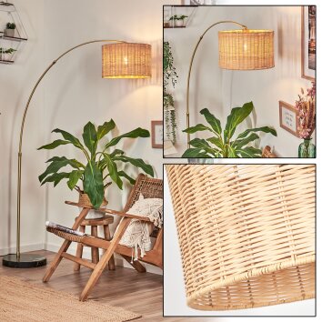 Cavaca Lámpara de pie, Lámparas de pie tipo arco Latón, Negro, 1 luz