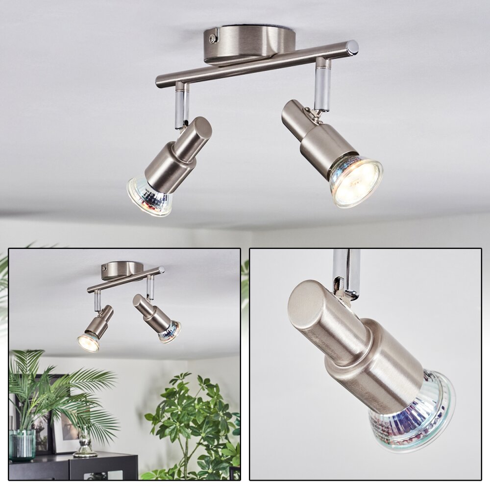 Firan Plafones, Spot techo LED Níquel-mate, 2 luces main product photo