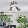 Firan Plafones, Spot techo LED Níquel-mate, 2 luces