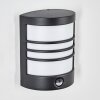 Heran Aplique de exterior, Apliques LED Negro, 1 luz, Sensor de movimiento