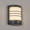 Heran Aplique de exterior, Apliques LED Negro, 1 luz, Sensor de movimiento