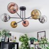 Ripoll Plafones, Luminarias esféricas Cromo, dorado, Transparente, Color cobre, Ahumado, 6 luces