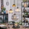 Koyoto Lámparas suspendidas, Luminarias esféricas, Lámpara colgante de clúster Colores ámbar, dorado, Transparente, Ahumado, 4 luces