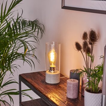 Kumotu Lámpara de mesa Cromo, Gris, 1 luz